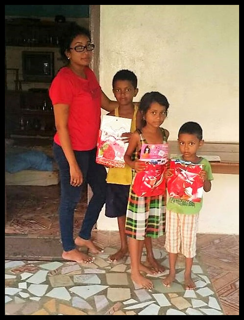 Rishma Ajodha delivered packages to 26 Primary School children
